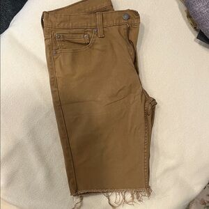 Levi's Tan Frayed Hem Shorts
